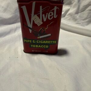 Velvet Red Pipe & Cigarette Tobacco Tin